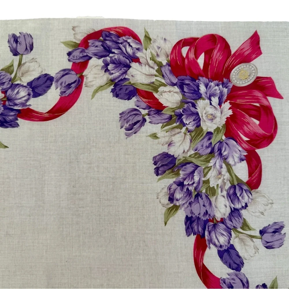 Dior Cream Floral Bouquet Silk Scarf
